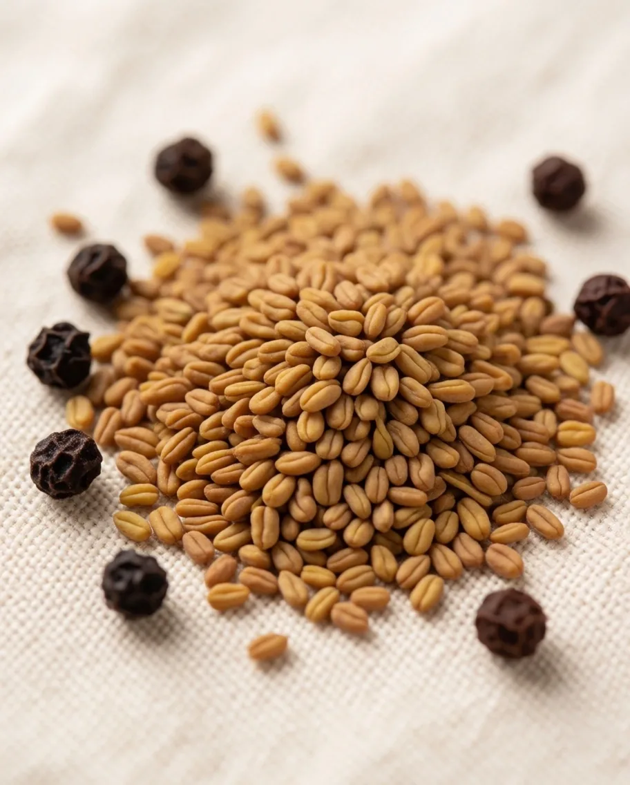 Fenugreek and saw palmetto botanical specimens