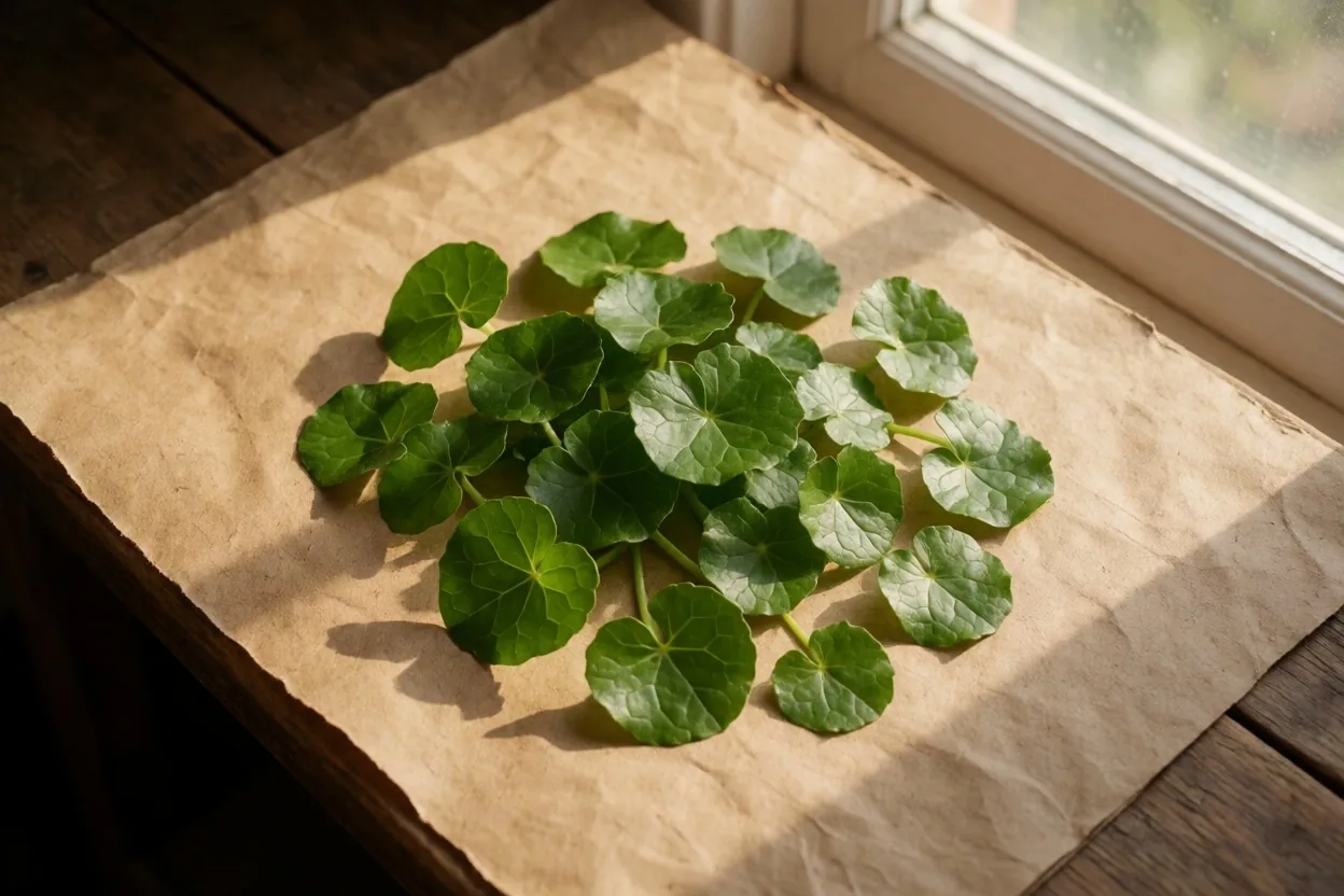 Whole-leaf herbs arranged on paper